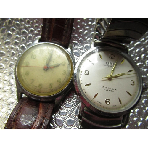 1950 Oris chrome plated hand wound wrist watch two piece case