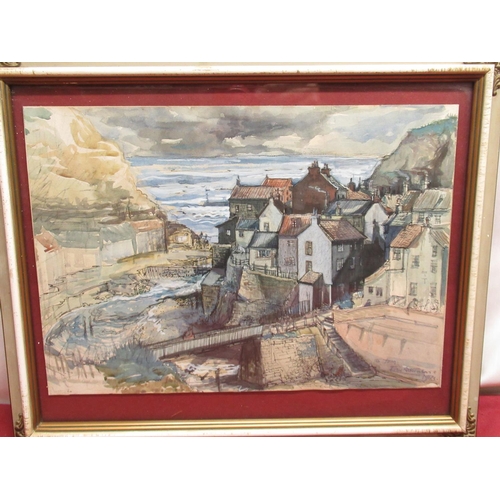 529 - Eric Atkinson (b.1928 British/Canadian); Staithes, watercolour and pen, signed in pencil 'To Tom, fr... 