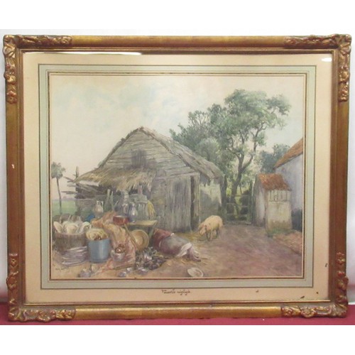 517 - Ann Lyney (French, C20th); 'Vaisselle Négligée', watercolour, signed and dated 1928, 38cm x 47.5cm