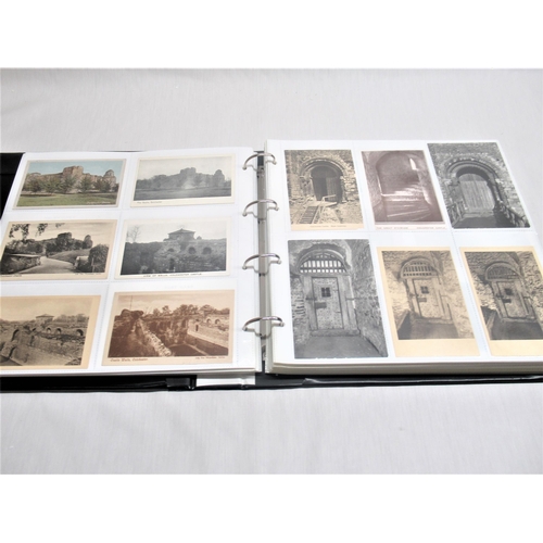 863 - Folder containing approximately five hundred postcards of castles such as Clitheroe, Cockermouth, Co... 