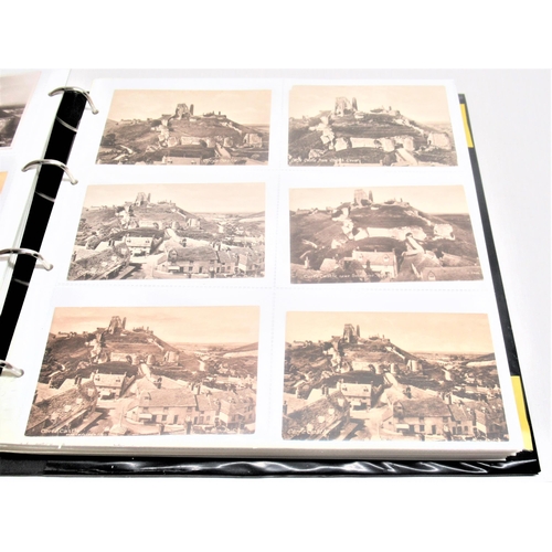 864 - Folder containing approximately four hundred postcards of Corfe Castle