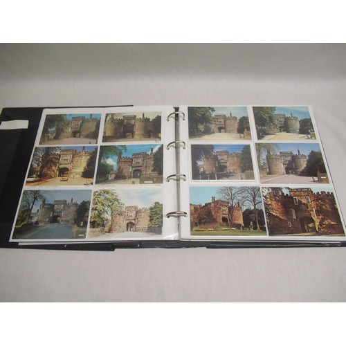 869 - Folder containing approximately four hundred and fifty postcards of castles such as Sheriff Hutton, ... 