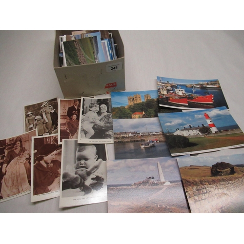 872 - Royalty related real photographic and printed postcards, topographical postcards, Durham Seahouses, ... 