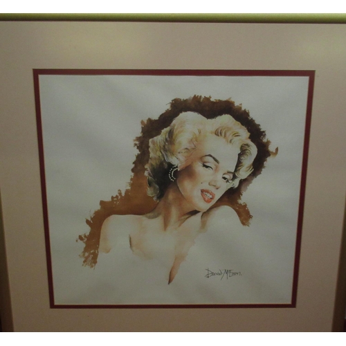 509 - David McEwen (British, Contemporary); Marilyn Monroe, watercolour, signed, 45cm x 48cm