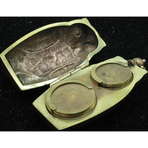 74 - Brass owl sovereign case