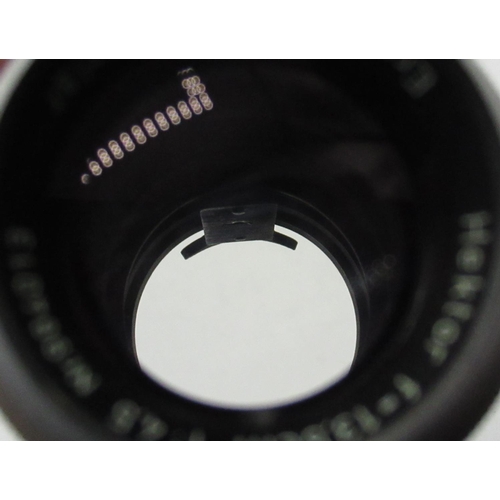 1203 - Leitz Wetzlar Hektor 13.5cm F4.5 Leika E39 fit lens chrome (dust in lens; aperture working correctly... 