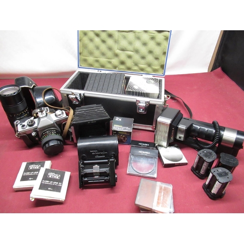 1201 - Collection of camera accessories including Metz 45-4 hammerhead flashgun, with various rechargeable ... 