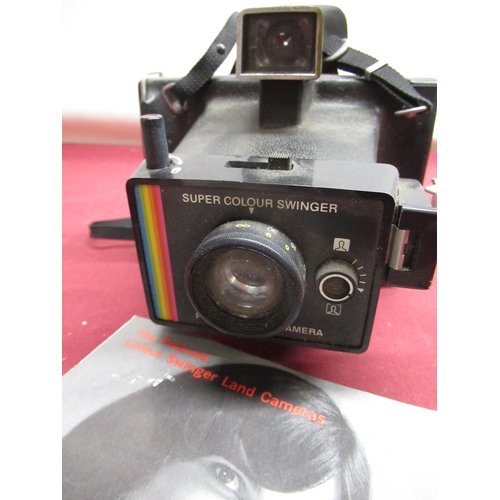 1202 - Voigtlander 6x6 Perkeo camera including ever ready case, Polaroid Colour Swinger instant camera with... 