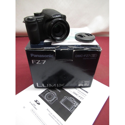 1207 - Panasonic FZ7 digital camera with Leica lens, boxed with instructions