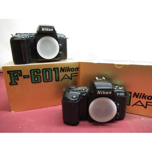 1195 - Two Nikon F601 AF bodies including boxes and instructions (one A/F) (2)