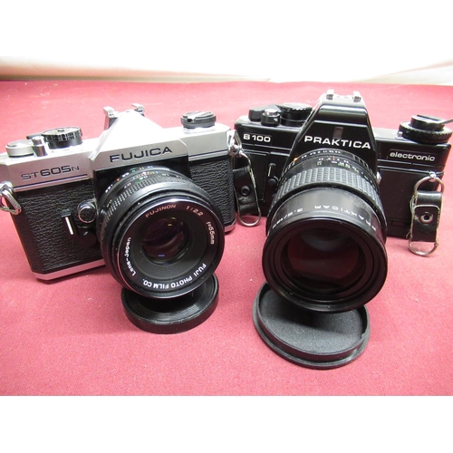 1199 - Nikon F80 SLR camera with Nikon 28-80mm lens (Working), Nikon SB-28 speedlight flash gun, Praktica B... 