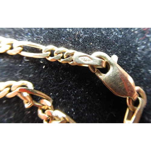 3 - 9ct yellow gold figaro chain necklace with lobster claw clasp, stamped 375, L51cm, 6.1g