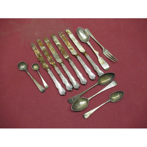 95 - Set of six Geo.V hallmarked Sterling silver handled tea knives by James Deakin & Sons, Sheffield, 19... 