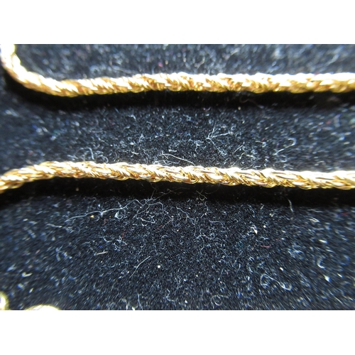 53 - 9ct yellow gold rope chain necklace with spring ring clasp stamped 375, L60cm, 7.4g