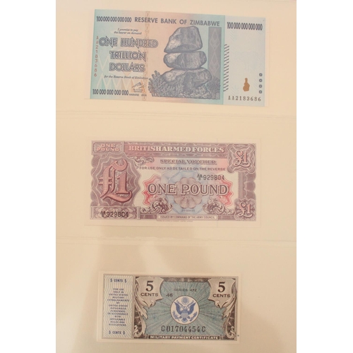 604 - Good collection of Scottish bank notes presented in blue folder, incl. National Bank of Scotland £1 ... 