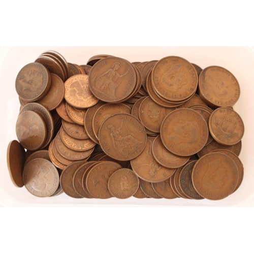 708 - Collection of UK pre-decimal bronze and copper coinage,  mainly early to mid C20th with a few QV pen... 