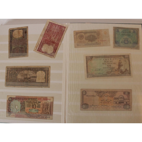 719 - collection of UK, commonwealth and world banknotes in two albums, (all pages photographed)