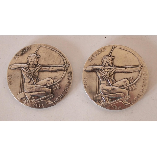 733 - Pair of early to mid C20th white metal medallions for the 'Kings Trophy Competition', obverse design... 