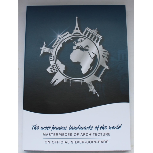 690 - Landmarks of the World silver coin bar collection comprising ten Solomon Islands half dollar silver ... 