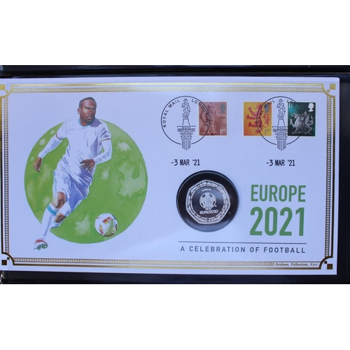 692 - Selection of Harrington Byrne and Jubilee Mint coin and stamp covers comprising 2021 85th anniversar... 