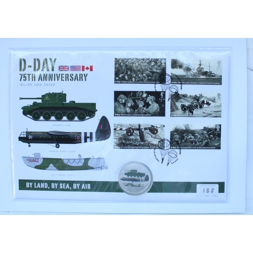 694 - Eight Westminster issue commemorative coin covers comprising D-Day 75th anniversary silver coin cove... 