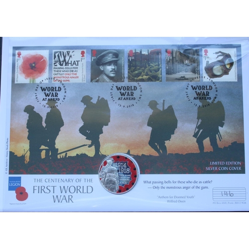 694 - Eight Westminster issue commemorative coin covers comprising D-Day 75th anniversary silver coin cove... 