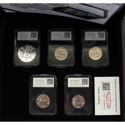 696 - 2019 Datestamp specimen year coin set, 2020 Datestamp set and a sealed 2017 UK definitive coin set D... 