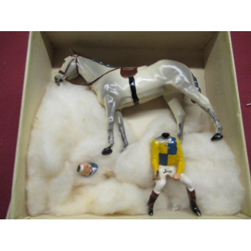 158 - W. Britian 'Racing Colours of Famous Owners' - hand painted jockey and horse,  Mr J V Rank, boxed (h... 
