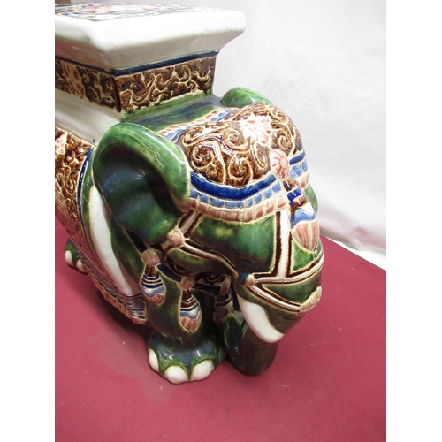 199 - C20th conservatory stool in the shape of an Elephant, H42cm