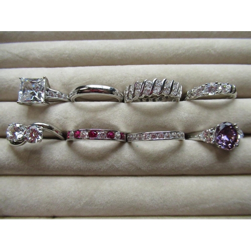48 - Collection of sterling silver rings, gross 1.ozt (8)