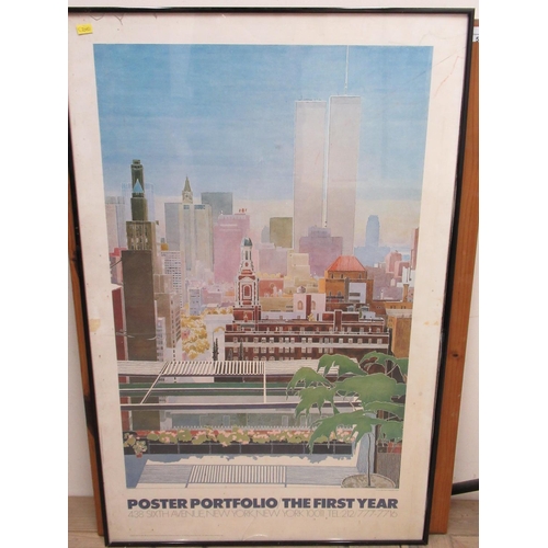 501 - Poster Portfolio - The First Year 1981, featuring the Twin Towers, 438 Sixth Avenue, New York , 94cm... 