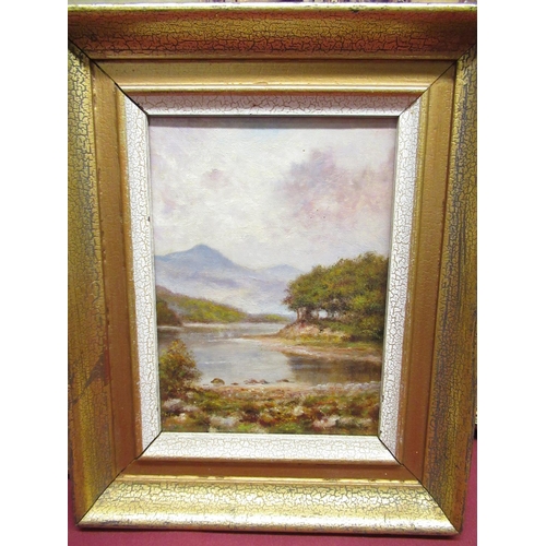 502 - J. Rond (British, early C20th); View of Mount Snowdon, oil on canvas, signed and dated 1917, an earl... 
