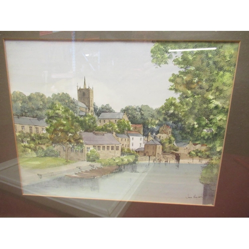 507 - Jane Pearson (British, late C20th), Pair of watercolours of Knaresborough, and a watercolour by C. B... 