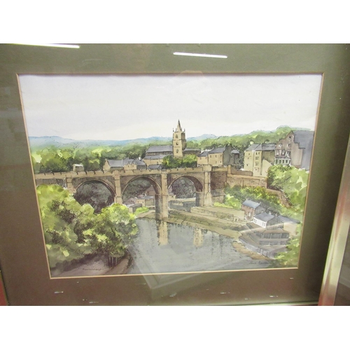 507 - Jane Pearson (British, late C20th), Pair of watercolours of Knaresborough, and a watercolour by C. B... 