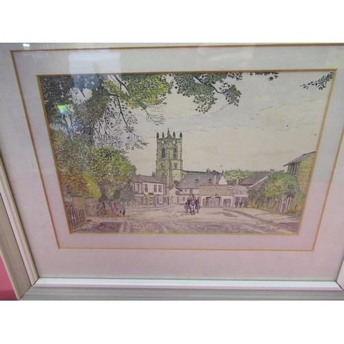 507 - Jane Pearson (British, late C20th), Pair of watercolours of Knaresborough, and a watercolour by C. B... 