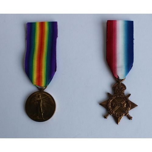 46 - WWI casualty medal pair of a victory medal and 1914-1915 star awarded to 3006 Cpl. AF Anderson Austr... 
