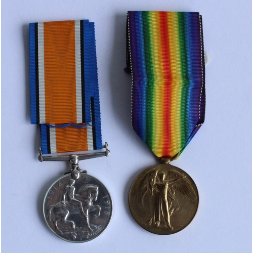 74 - WWI casualty pair of a victory medal and 1914-1918 war medal awarded to 25039 Dvr. John Scott, 6th B... 