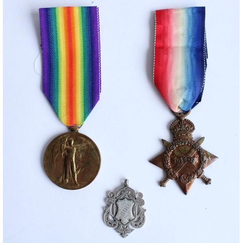 77 - WWI casualty pair of a victory medal and 1914-1915 star awarded to 11187 Pte. William Angus McKay Ha... 