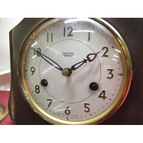 318 - Winterhalder & Hofmameir, early C20th Westminster chiming mantel clock brass bezel enclosing silvere... 