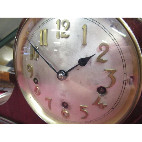 318 - Winterhalder & Hofmameir, early C20th Westminster chiming mantel clock brass bezel enclosing silvere... 