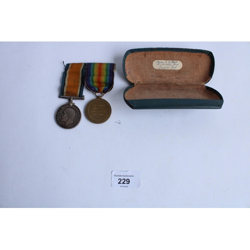 229 - WWI medal pair of victory medal and 1914-1918 war medal awarded to 14181 Pte. W R Smith Lancashire F... 