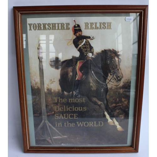 246 - 'Yorkshire Relish - The Most Delicious Sauce in the World' print, showing a Cavalry officer attempti... 