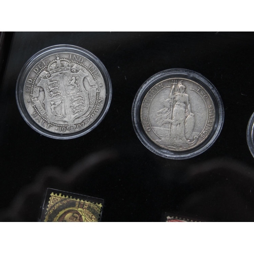 612 - Danbury Mint Definitive Edward VII coin & stamp collection comprising coins from half crown to farth... 