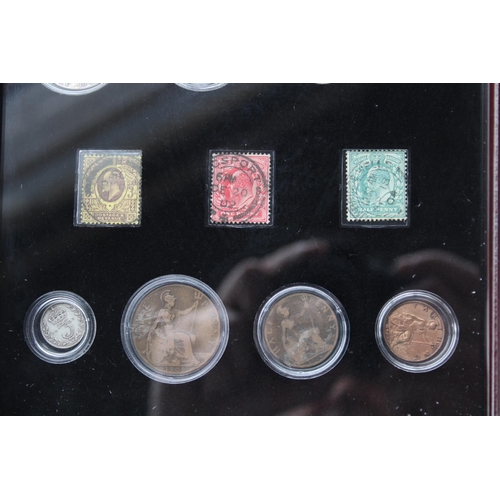 612 - Danbury Mint Definitive Edward VII coin & stamp collection comprising coins from half crown to farth... 