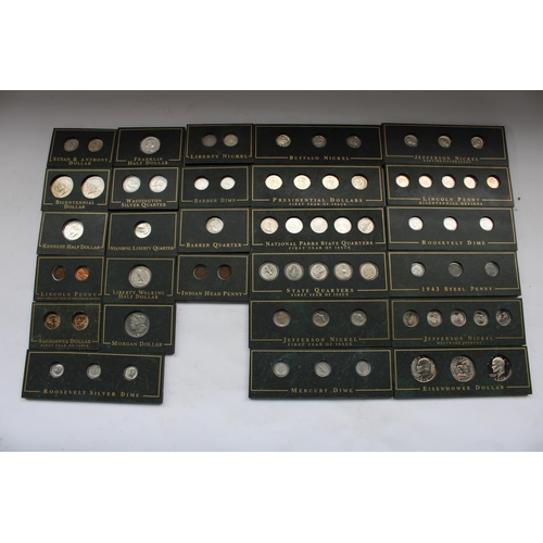 613 - Danbury Mint Collectible Coins of America coin collection, approx. 70 US coins of varying ages capsu... 