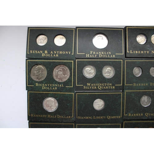 613 - Danbury Mint Collectible Coins of America coin collection, approx. 70 US coins of varying ages capsu... 