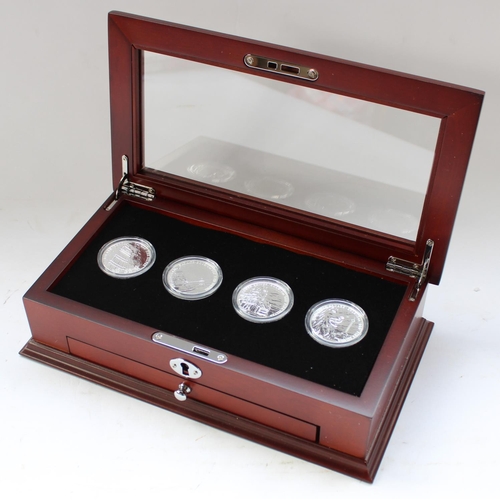 615 - Landmarks of Britain silver proof bullion collection of four .999 £2 silver coins (1oz each) for 201... 