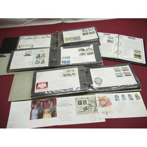 375 - Selection of stamps and FDC incl. British Royals, Police and industries etc (4 folders)