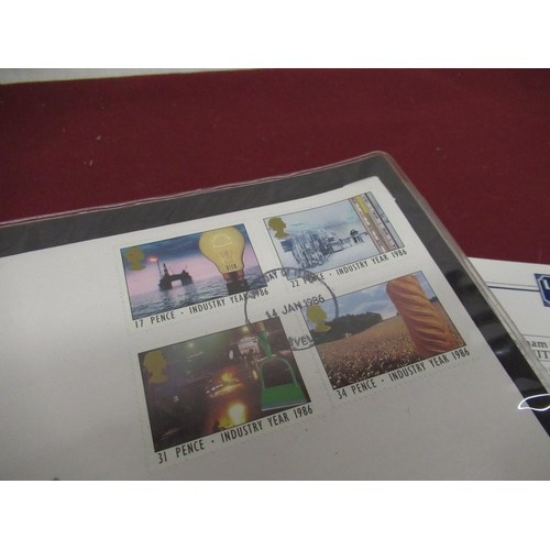 375 - Selection of stamps and FDC incl. British Royals, Police and industries etc (4 folders)