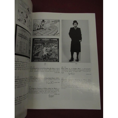 547 - Jennie Bond Collection - Sotheby's catalogues for Elton John; Stage Costume and Memorabilia, Diverse... 